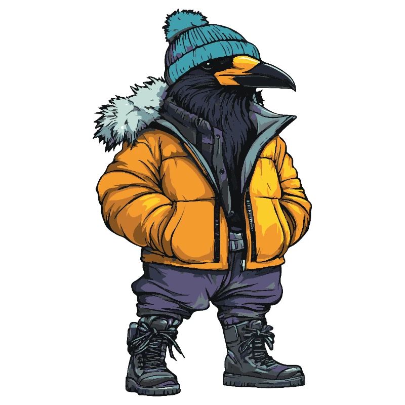 Raven Crow Funny Winter
