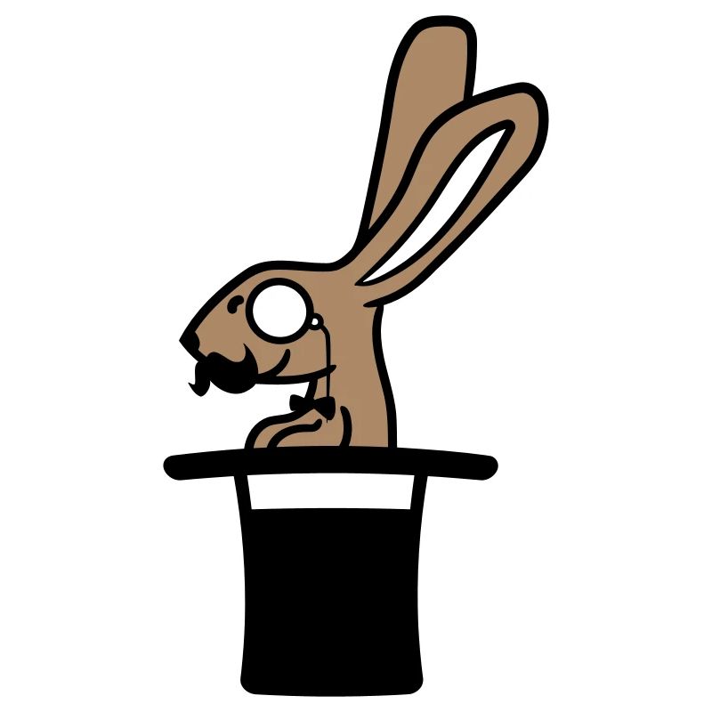 Sir Rabbit Monocle Glasses Beard Top Hat Wizard