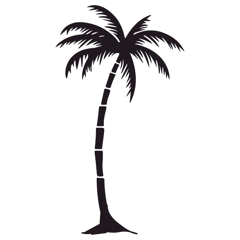 Elegant Palm Tree Black Silhouette