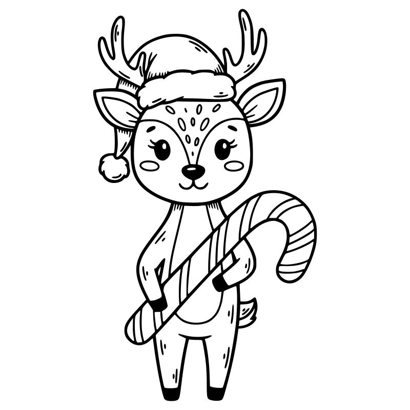 Mignonne dessin animé de Faon de Noël