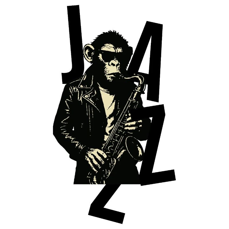 Singe saxophone en cuir
