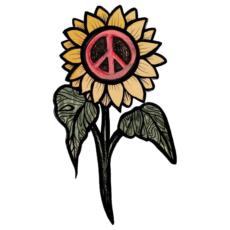 Sonnenblumen-Peace-Zeichen-Illustration