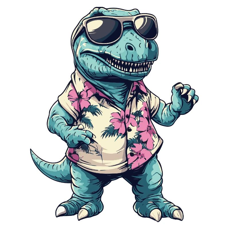 Dinosaurier T-Rex Comic Urlaub