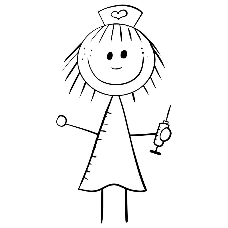 Lustiges Krankenschwester Strichmännchen