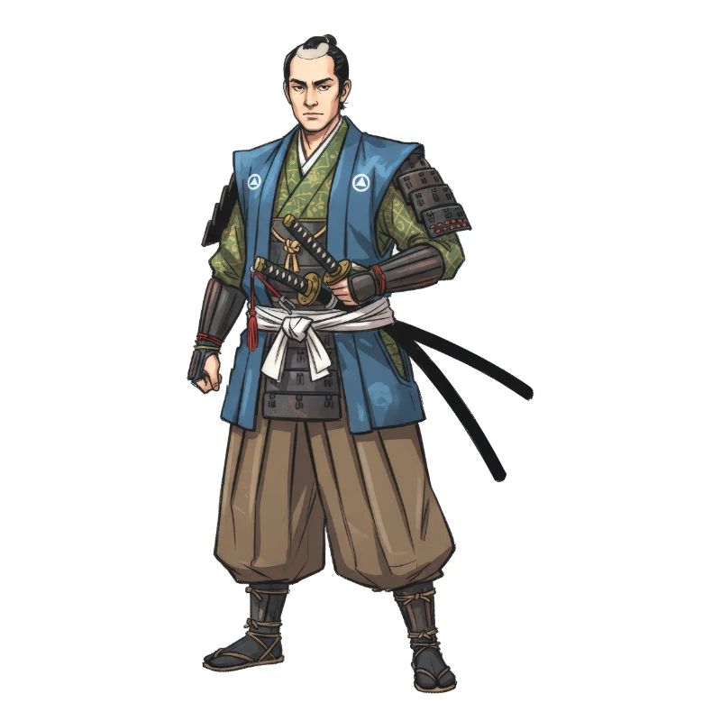 Edo Samurai in Blue Jacket
