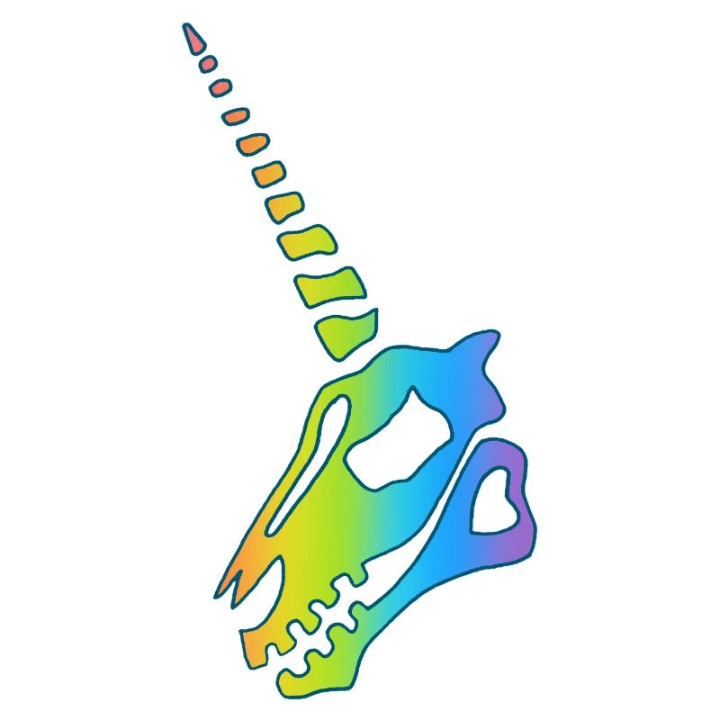 Rainbow Unicorn Skull