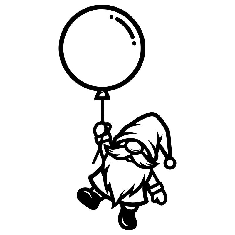 Gnome avec silhouette de ballon