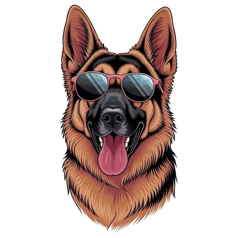Cool German Shepherd with Sunglasses for