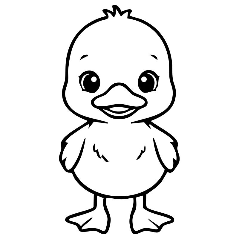 Bébé canard mignon – Design noir et blanc