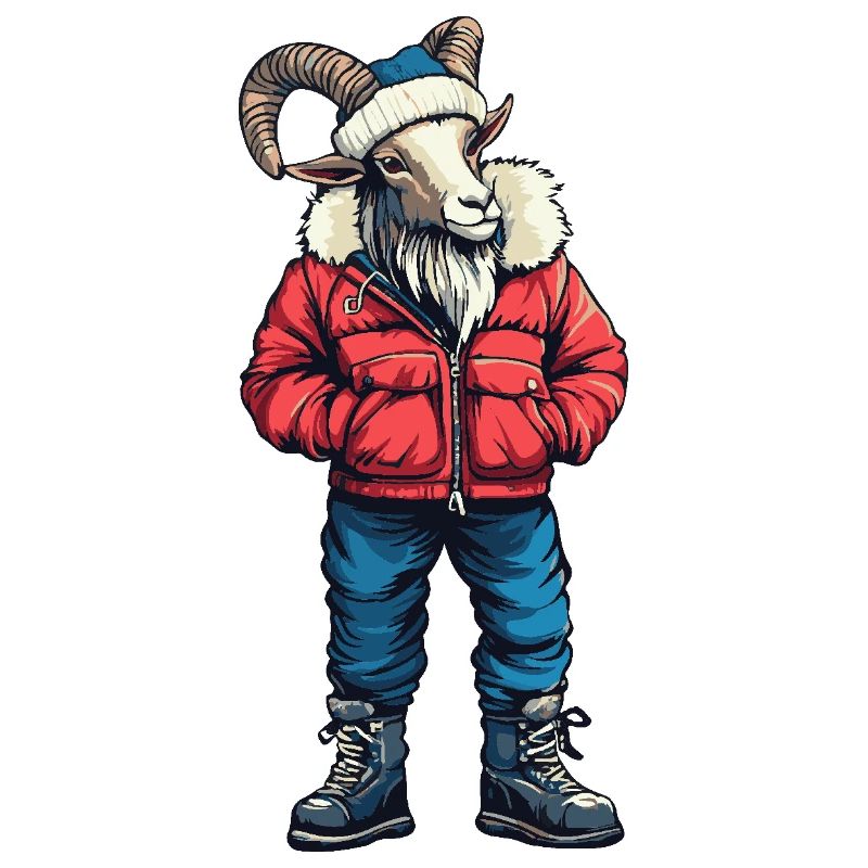 Mountain Goat Funny Winter