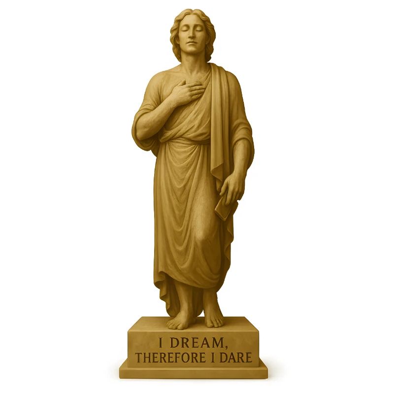Meditative Statue with Inspirational Quote