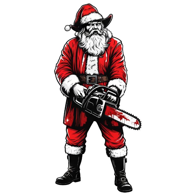 Horror experience Santa Claus with chainsaw