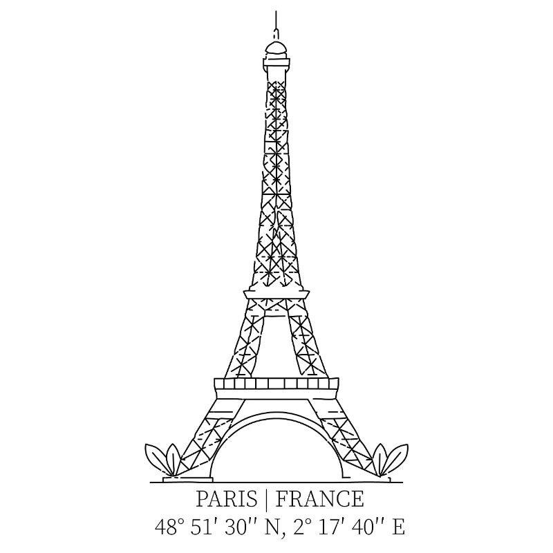 Tour Eiffel de Paris avec ses coordonnées GPS