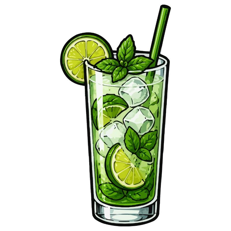 Mint Lime Mojito Illustration