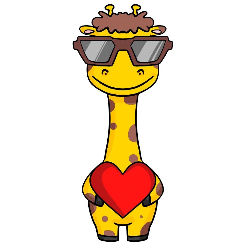 Giraffe mit Sonnenbrille und Herz