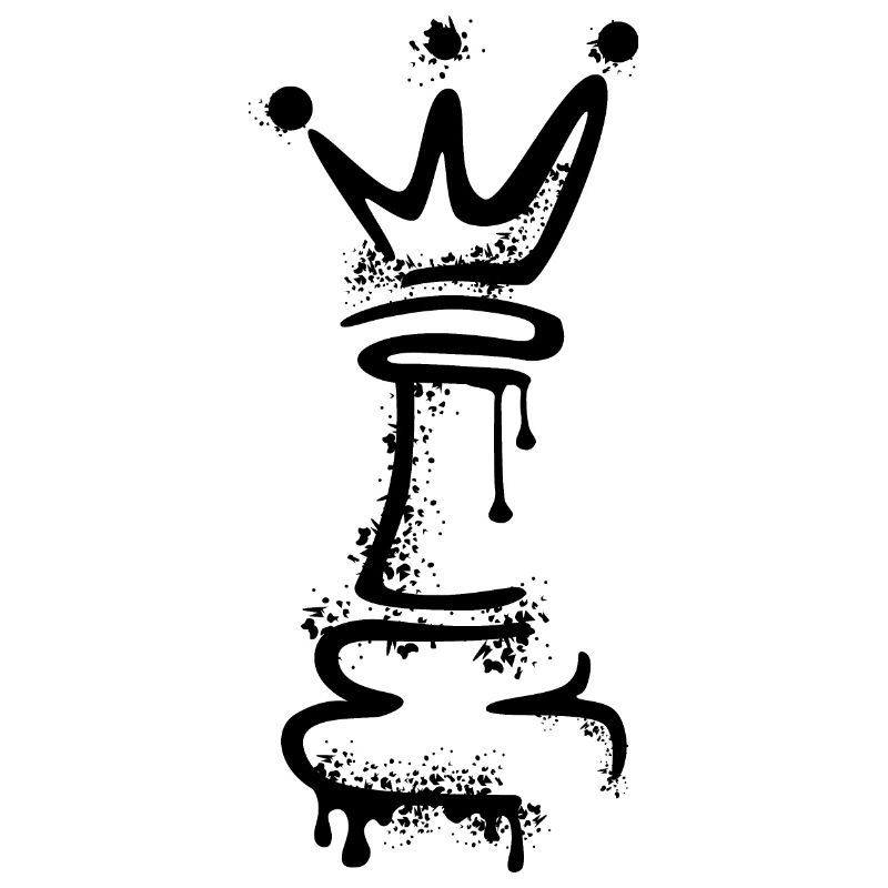 Chess King Graffiti Chess Player Club Symbol