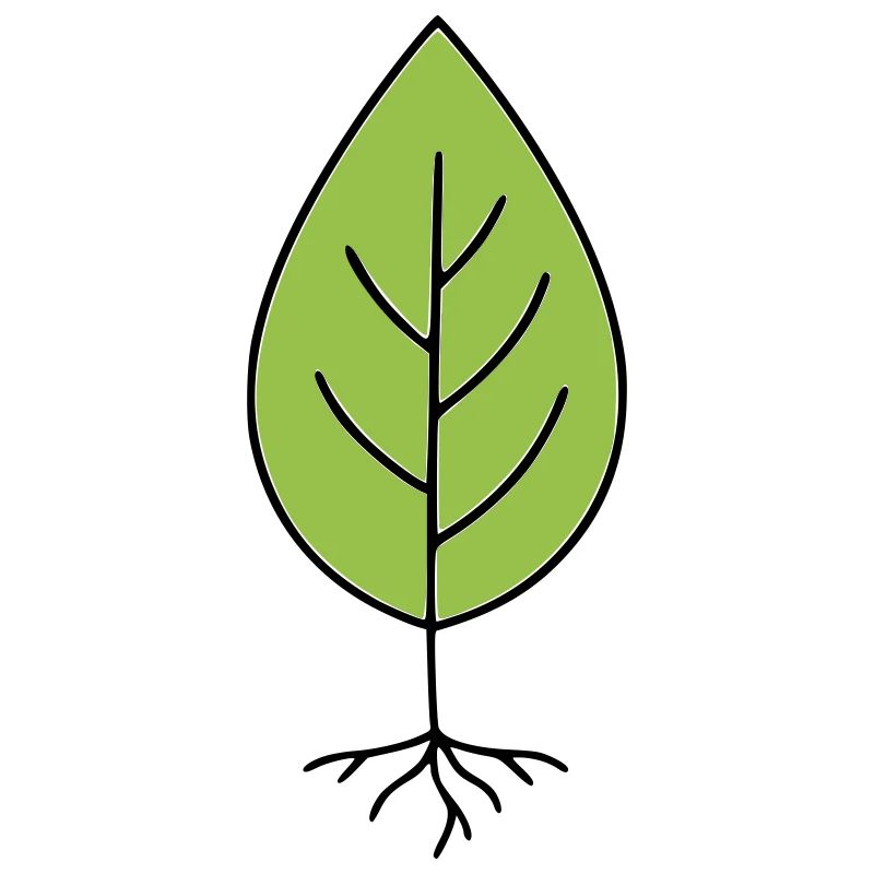 Minimalist leaf motif green