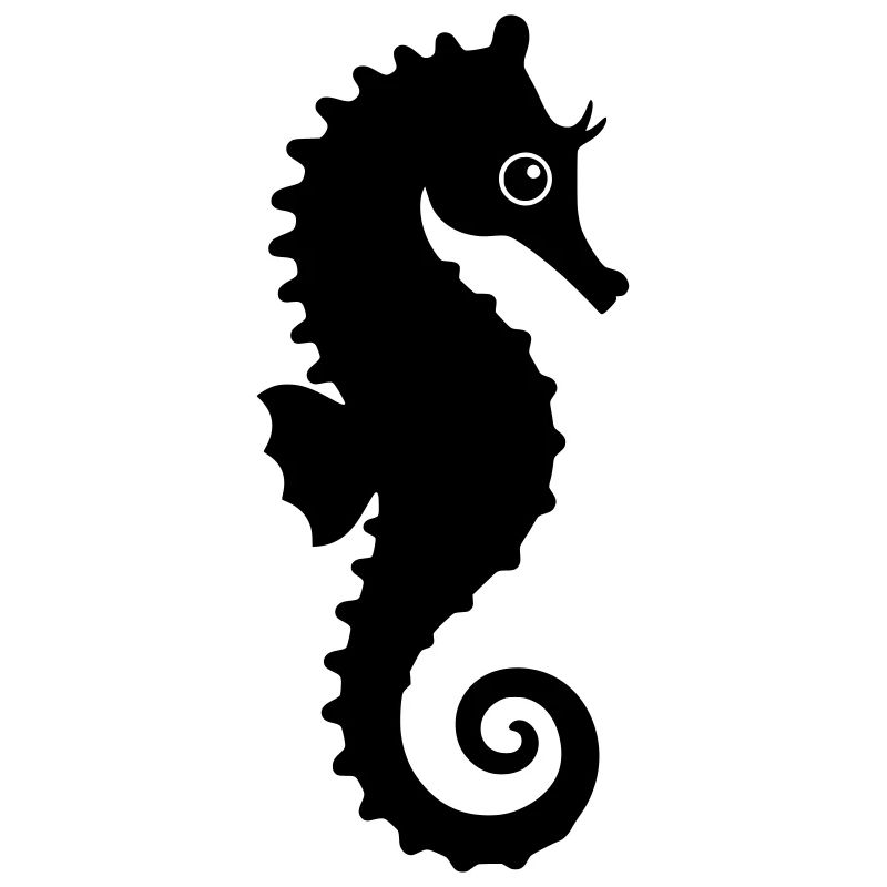 Silhouette mignonne d’hippocampe