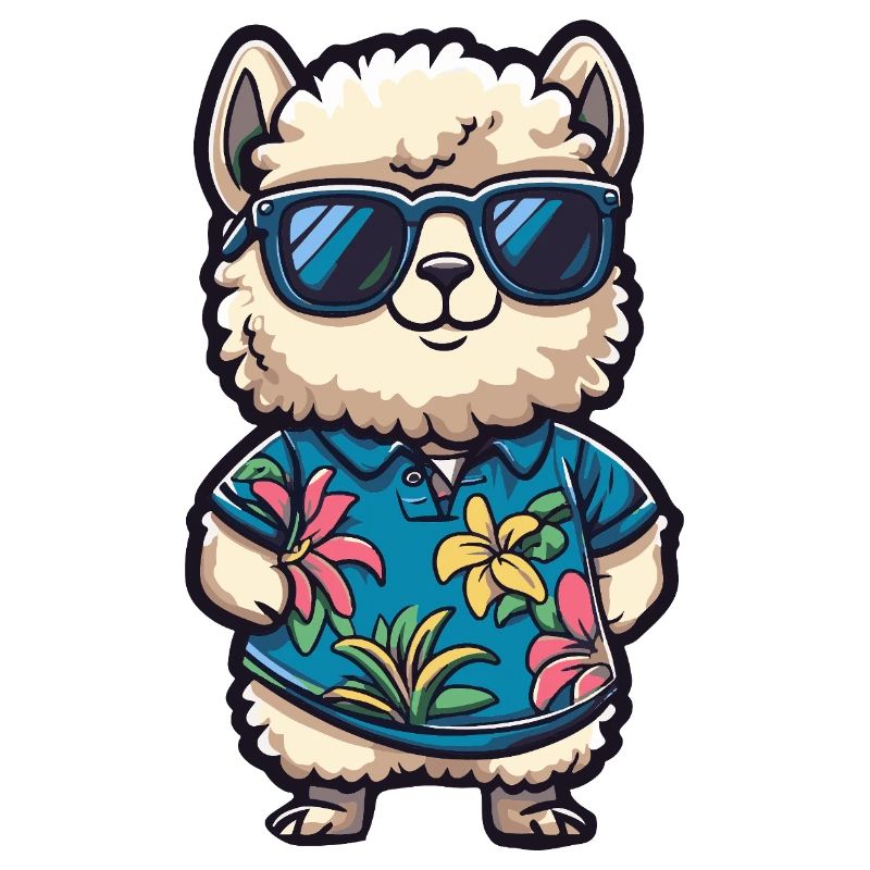 Alpaka Llama Comic Urlaub