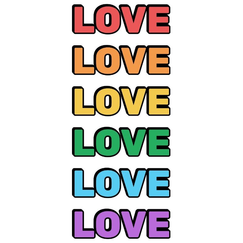 Rainbow Love Word Pattern