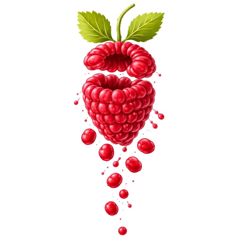 Juicy raspberry surealistic