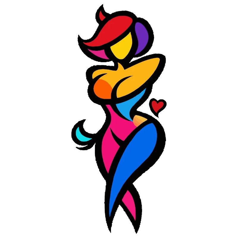 Silhouette de danseuse colorée