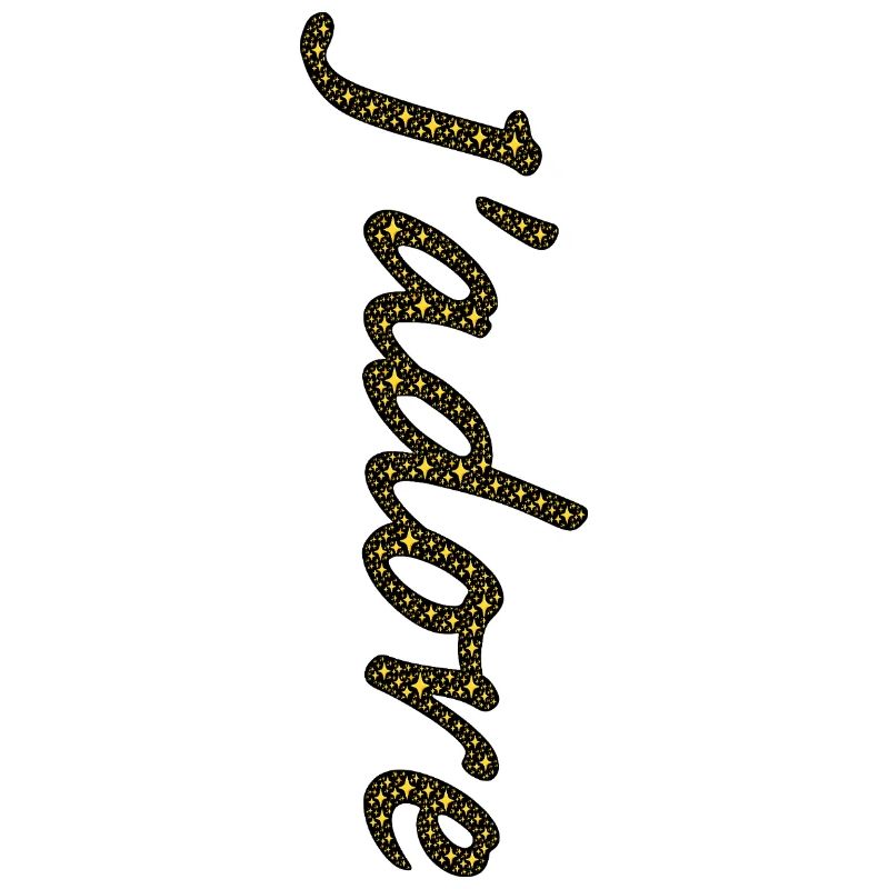 Traînée d'étoiles dorées cursive