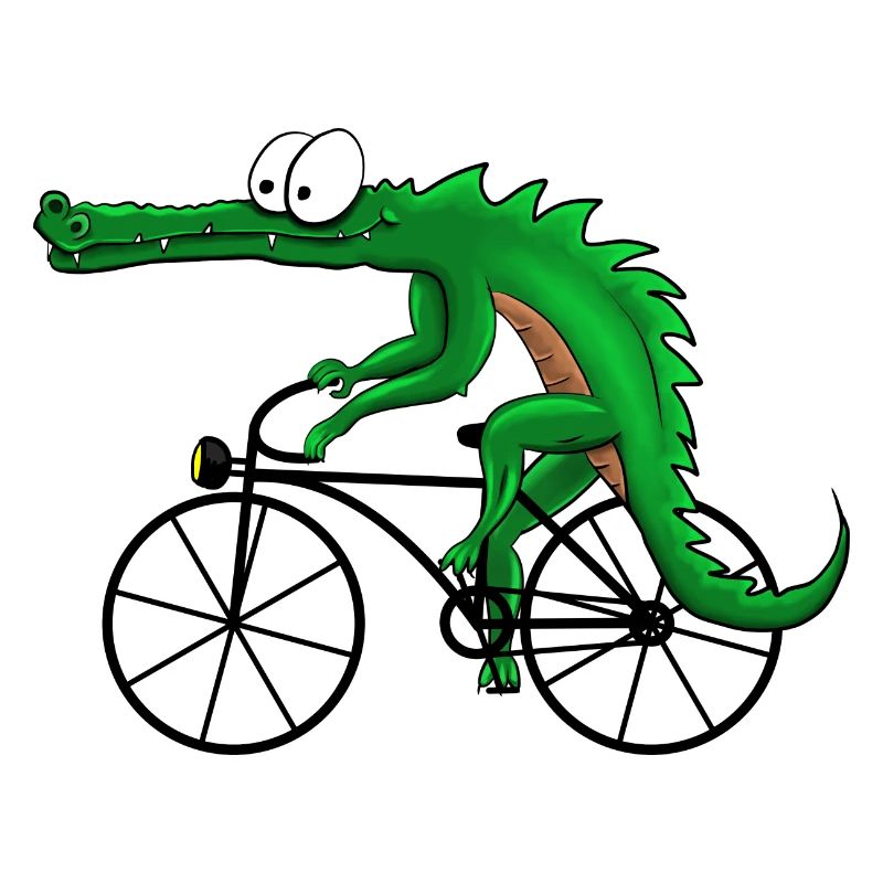 Crocodile avec vélo