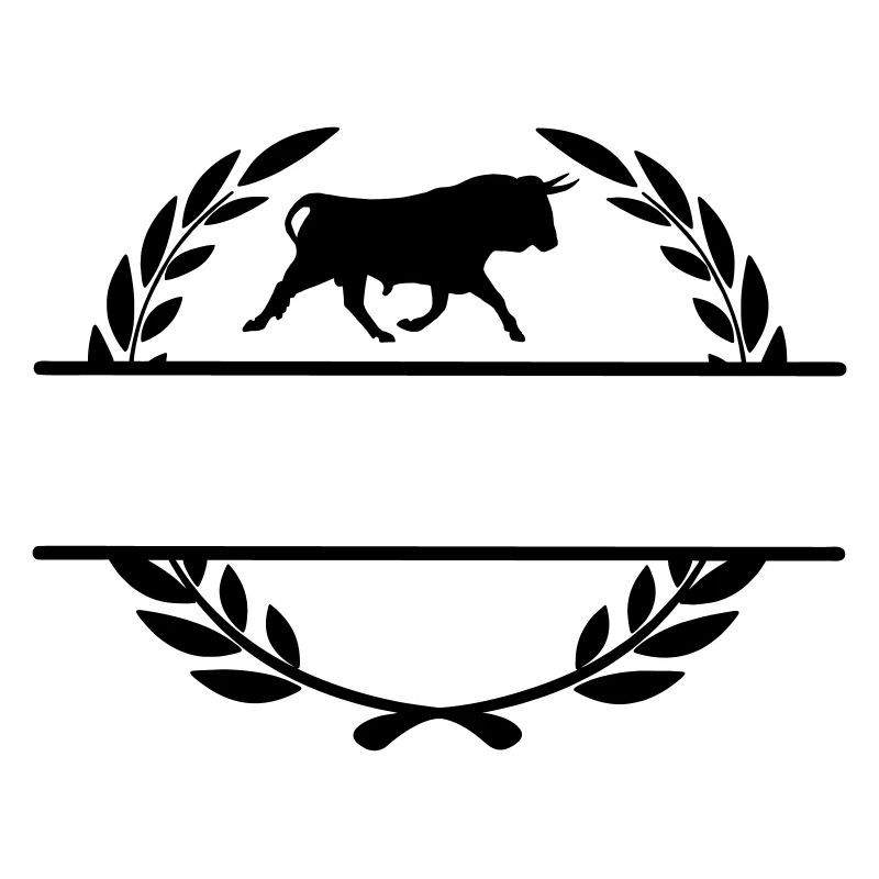 Stier im Lorbeerkranzmonogramm