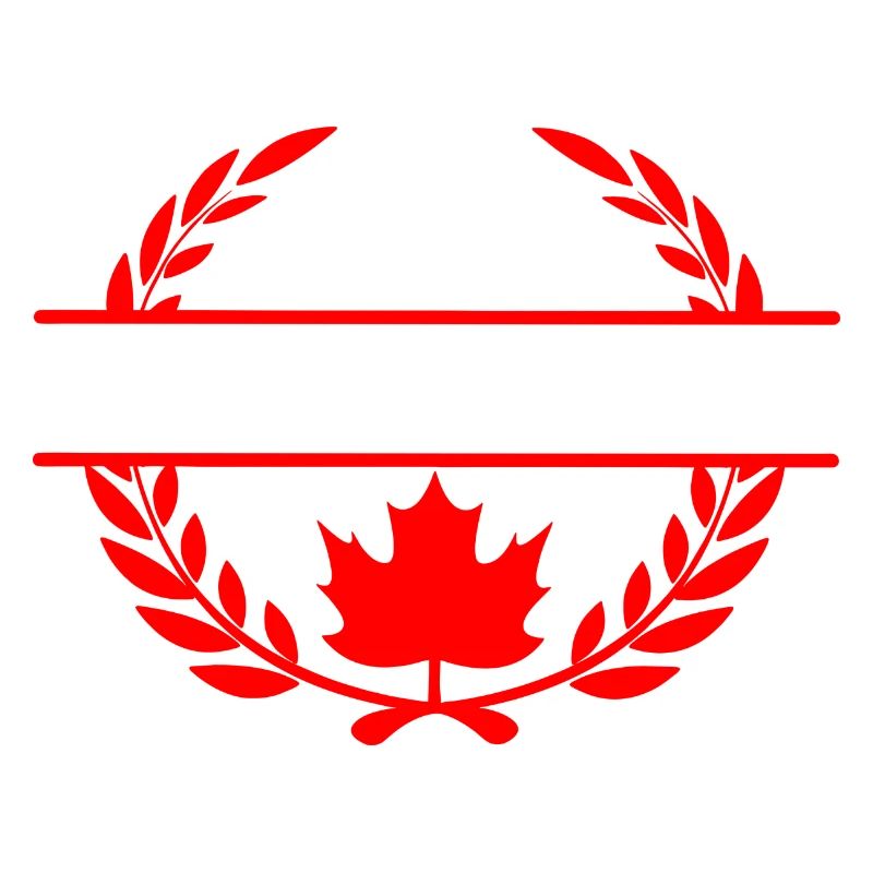 Canada maple leaf laurel wreath logo
