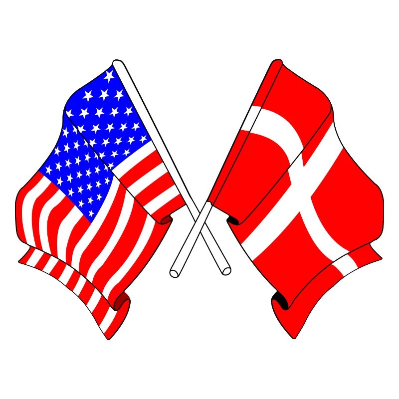 Drapeau des États-Unis et drapeau du Danemark