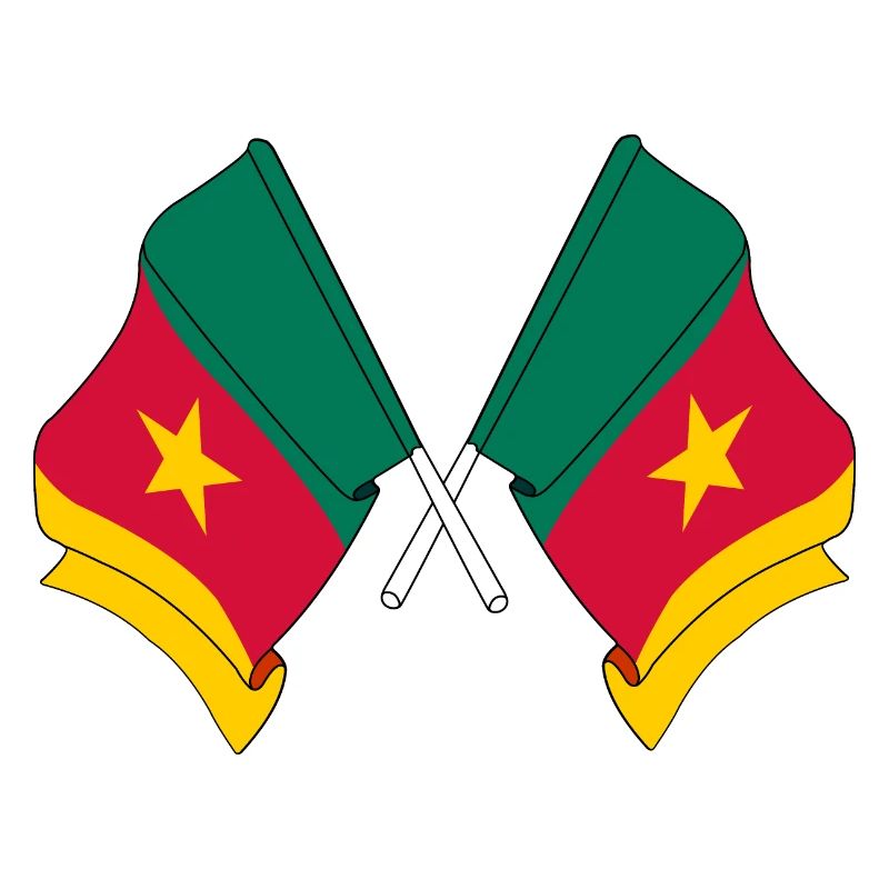 Two flags Cameroon