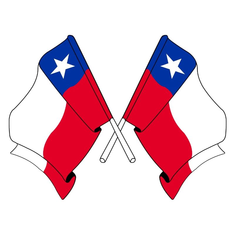 Deux drapeaux croisés du Chili