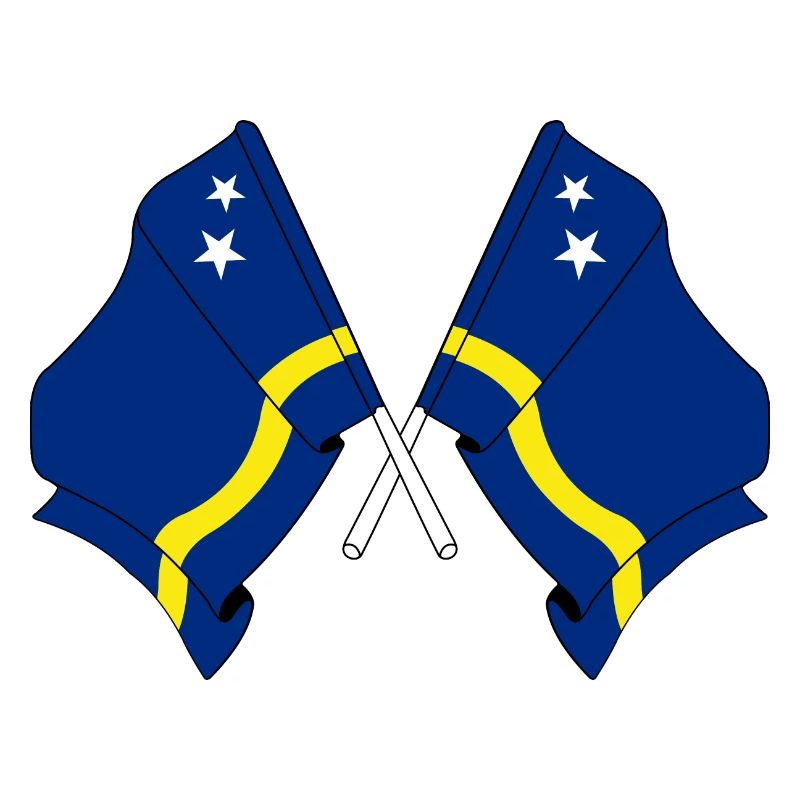 Two flags crossed from Curacao