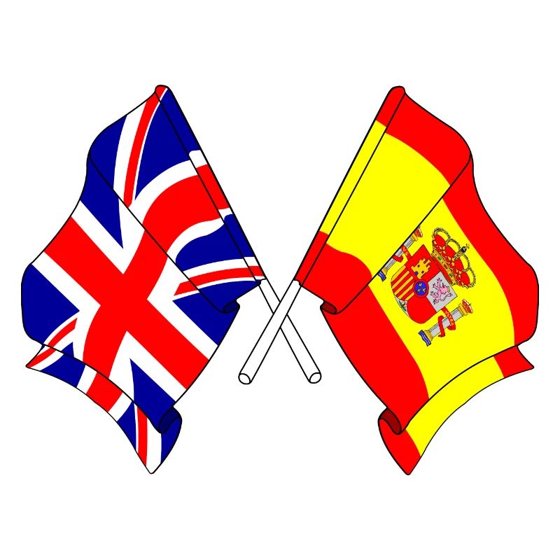Drapeau de l’Angleterre et drapeau de l’Espagne