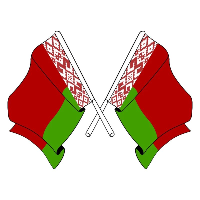 Two flags crossed from White Russia