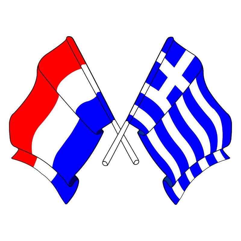 Drapeau des Pays-Bas et drapeau de la Grèce