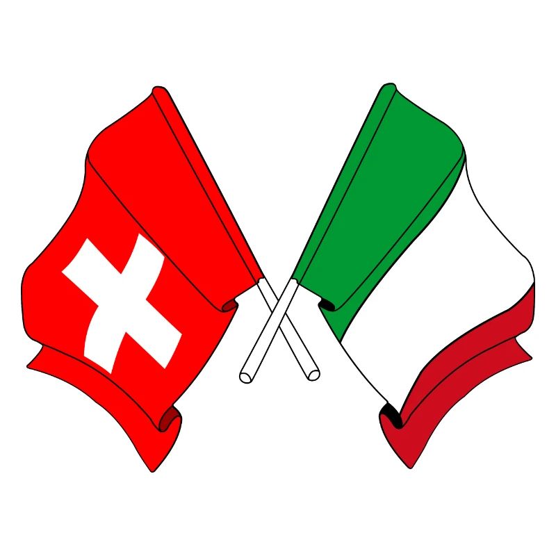 Drapeau de la Suisse et drapeau de l’Italie