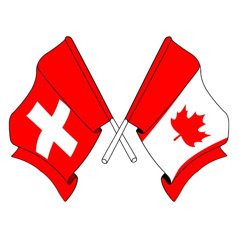 Drapeau de la Suisse et drapeau du Canada