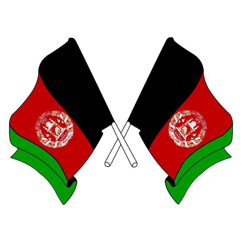 Deux drapeaux croisés de l’Afghanistan