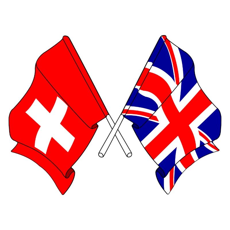 Drapeau Suisse, drapeau Angleterre