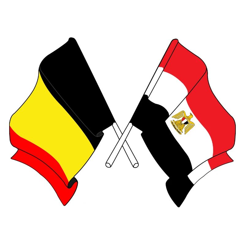 Drapeau Belgique, drapeau Égypte
