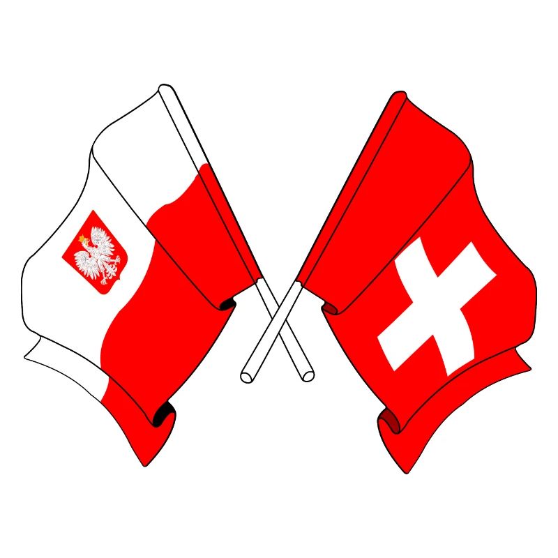 Drapeau de la Pologne, drapeau de la Suisse
