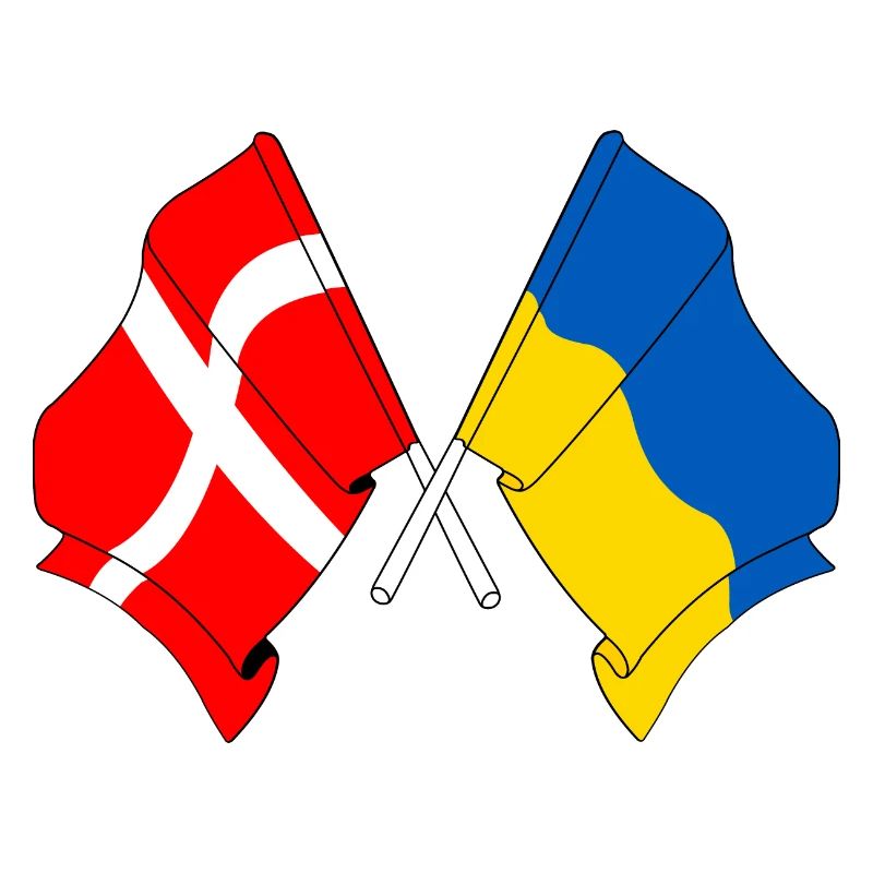 Drapeau Danemark, drapeau Ukraine