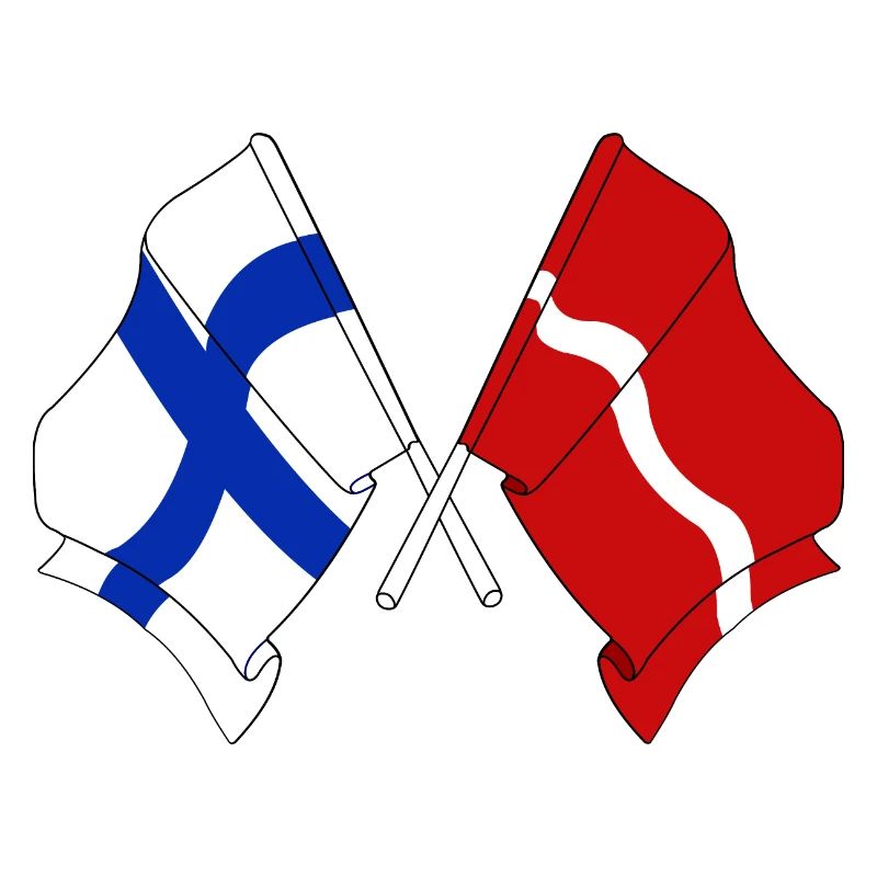 Drapeau Finlande, drapeau Lettonie
