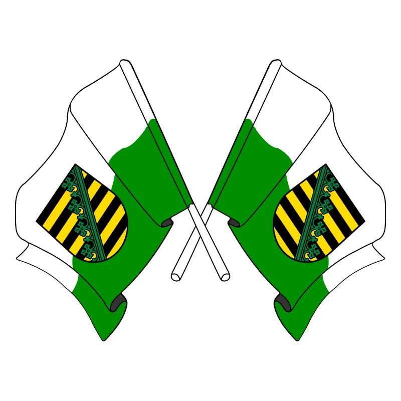 Zwei Flaggen Sachsen