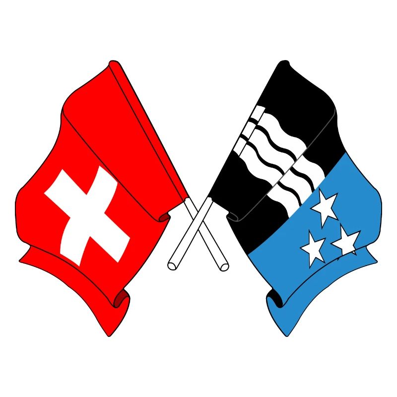 Drapeau de la Suisse et drapeau de l’Argovie