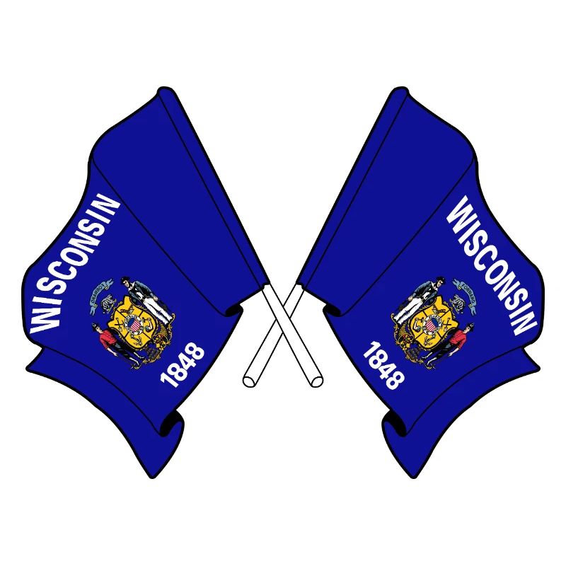 Two Wisconsin Flags Crossed
