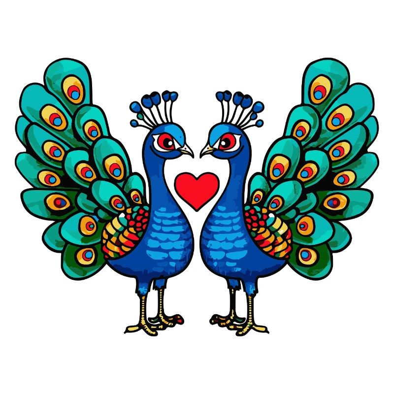 Pfau Vogel Paar e Valentinstag