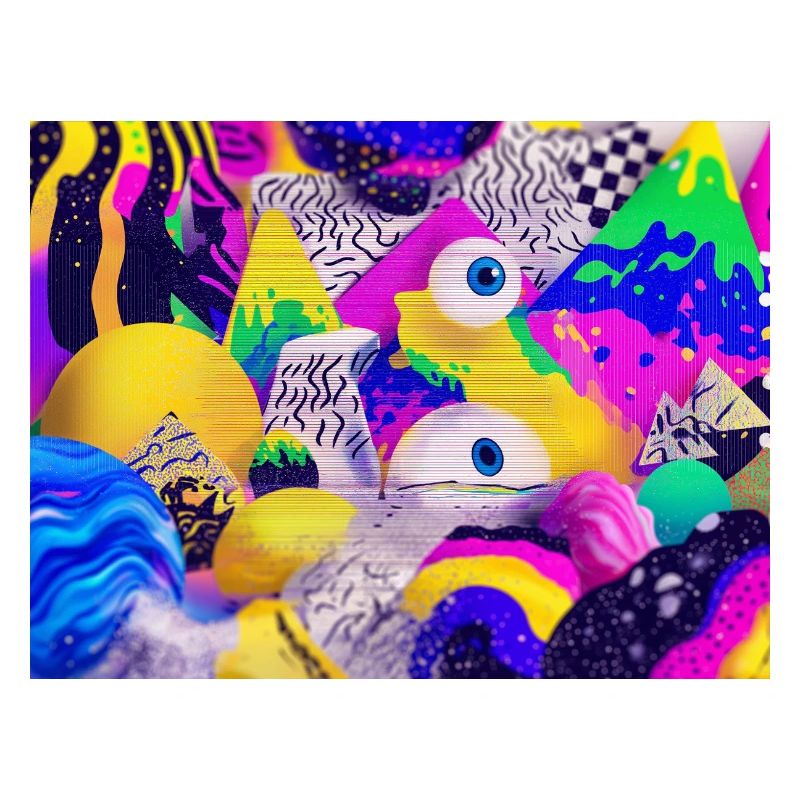 Bunte Psychedelic Geometry Illustration